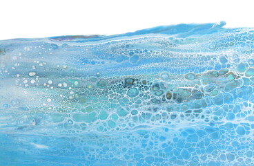 Fototapeta na wymiar Marble texture. Acrylic colors blue blots. Abstract background.