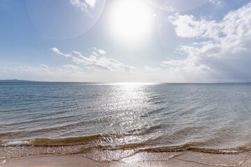 石垣島の砂浜と太陽