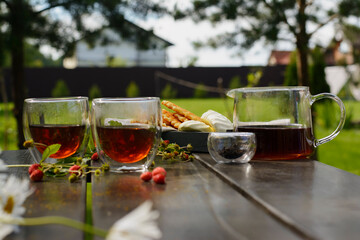 tea in a clear glass