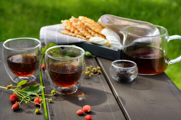tea in a clear glass