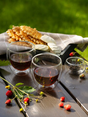 tea in a clear glass
