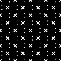 Seamless pattern. Rhombuses, shapes backdrop. Checks, figures ornament. Squares, crosses. Ethnic motif. Geometric background. Diamonds, forms wallpaper. Digital paper, abstract. Vector artwork.