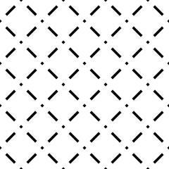 Seamless pattern. Slanted dashes, squares background. Tilted strokes, dots wallpaper. Angled stripes, rhombuses motif. Diagonal lines, diamonds ornament. Striped, dotted backdrop. Vector illustration.