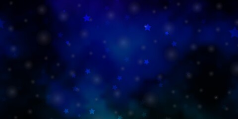 Fototapeta premium Dark Multicolor vector background with small and big stars.