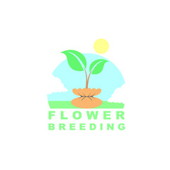 Flower Breeding Logo Design Vector