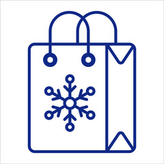 shopping icon, modern style Christmas and New Year line icon, Isolated winter holiday symbols