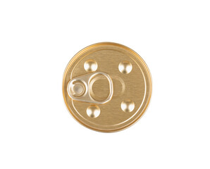 Closed tin can isolated on white background with clipping path