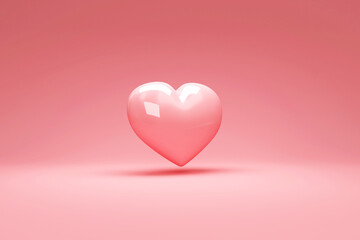 Love Heart on pink studio background