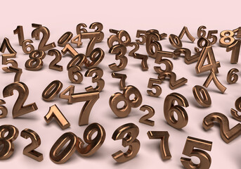 Digital mathematical number on isolated white background.