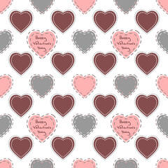 Hearts. Seamless pattern, fabric design, wrapping paper, wallpaper, background.