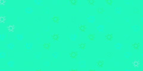 Light green vector background with covid-19 symbols.