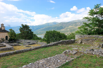 Fototapeta na wymiar Ruins of the old town inside the walls of Ioannina castle in Greece