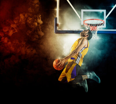 Basketball player players in action