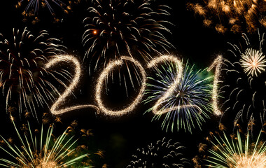 2021 New Year fireworks background