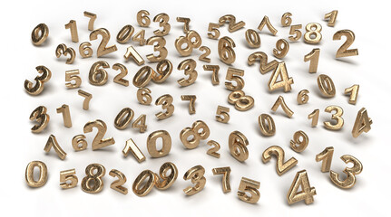 Digital mathematical number on isolated white background.