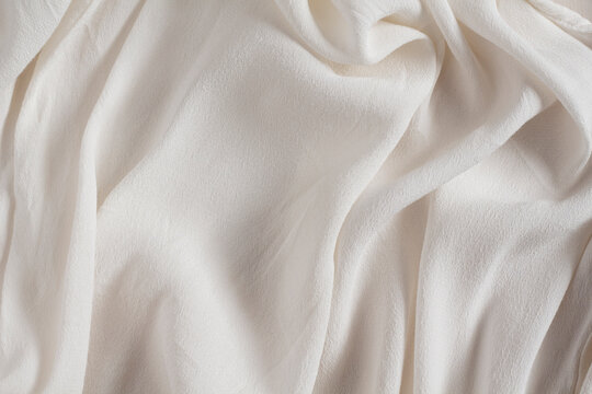 Draped Light Beige Satin Fabric