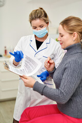 Patient in aesthetics clinic signs document