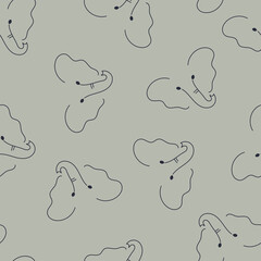 Simple pastel pattern. Green background with elephant. Suitable for textiles, wallpaper and packaging.