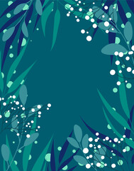 Fototapeta na wymiar Fabulous winter. Vector illustration of Christmas plants frame. Drawing for a postcard, poster, background.
