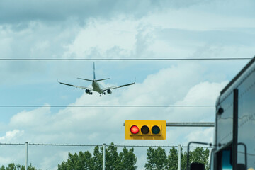 Jet Liner landing at Calgary Airport 