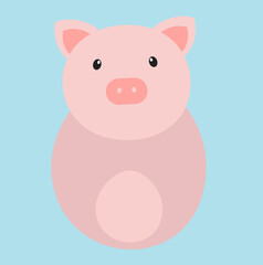 Obraz na płótnie Canvas Cute cartoon pig animal. Vector illustration.