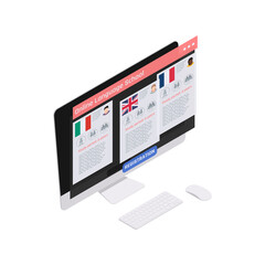 Isometric Language Learning Illustration