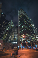 Urban Night Cityscape View with Dense Apartment Buildings in a Metropolitan City for a Futuristic Feel