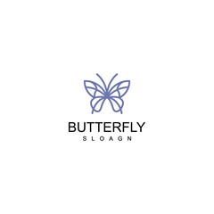 Logo butterfly minimalist vector line 
