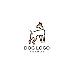 dog logo vector graphic monoline