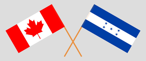 Crossed flags of Canada and Honduras