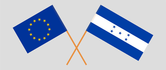Crossed flags of the EU and Honduras