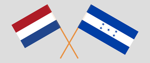 Crossed flags of the Netherlands and Honduras