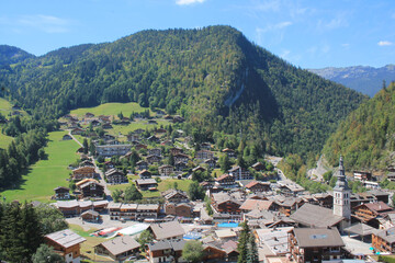 La Clusaz, a winter sports and summer resort of the Aravis massif, France
