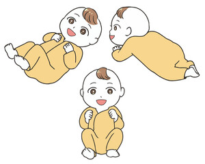 赤ちゃん　洋服　笑顔