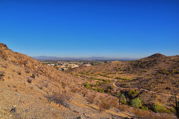 South Mountain Park and Preserve, Pima Canyon Hiking Trail, Phoenix, Southern Arizona desert. United States.