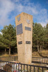 Scenes from the Camino de Santiago as it passes through Montes de Oca, province of Burgos, Spain