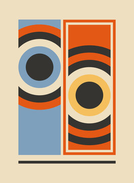 Art print trendy contemporary poster for wall decoration, placard, brochure cover with eyes design. Decoration vintage cover. Vintage, retro art. Interior decoration. Wall art.