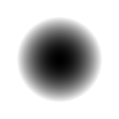 Black sphere with soft edge and white background
