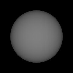 Gray sphere with sharp edge and black background
