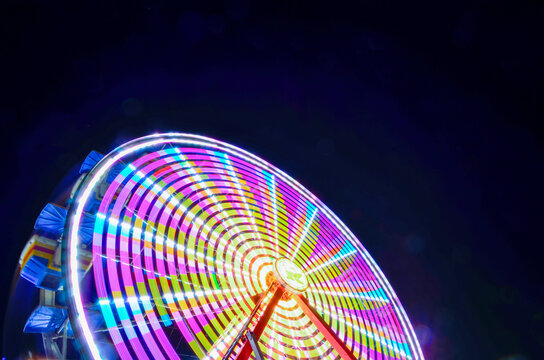 Long exposure of a Ferris Wheel at a county fair