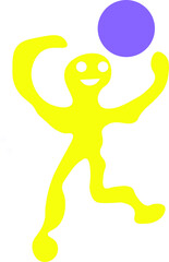 Funny positive man with smile cartoon