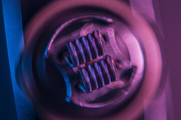 A selective focus shot of coils for vape