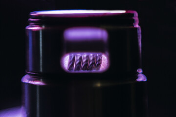 A selective focus shot of coils for vape