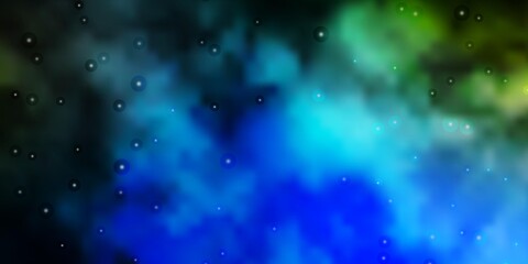 Fototapeta premium Dark Blue, Green vector template with neon stars.