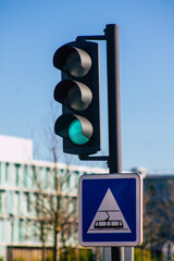 View of street sign or road sign, erected at the side of or above roads to give or provide information to road user