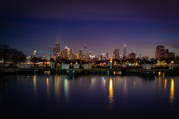 Fototapeta na wymiar Chicago Skyline over Diversey Harbor