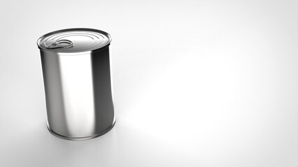 can tall white background one left angled 3D Render