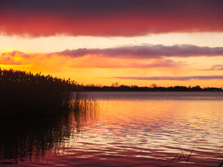 sunset over Jamno lake