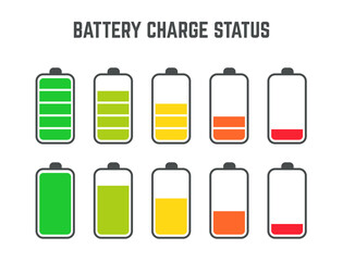 battery  charge status level set collection