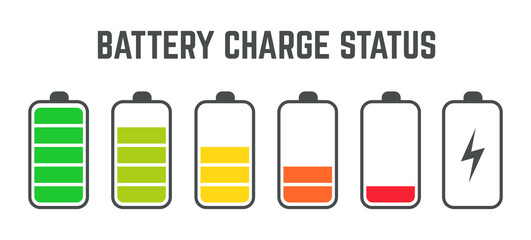 battery  charge status level set collection
